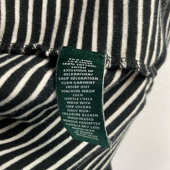 LAUREN black and white stripe with brown suede detail blouse 2XL - Picture 4 of 6